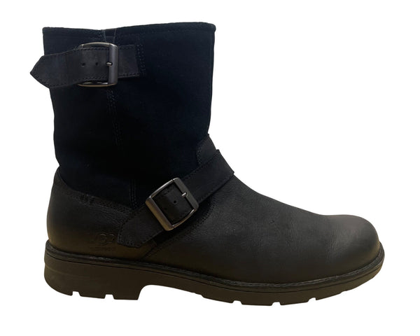 Ugg Men’s Black Leather Waterproof Mid-Calf Buckle Boots Size 11