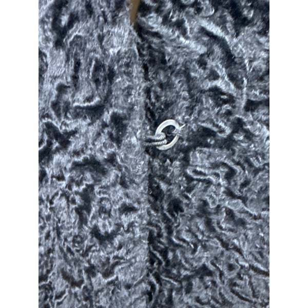 Vintage 50s - 60s Helen L Black Fur Cap Textured Body and Mink-Style Collar S/M