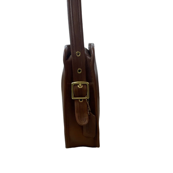 Coach Women's Brown Leather Messenger Crossbody Bag Sz S