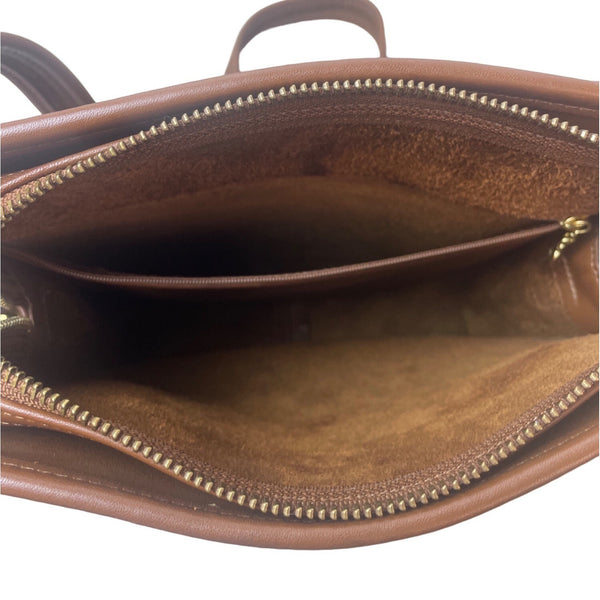 Coach Women's Brown Leather Messenger Crossbody Bag Sz S