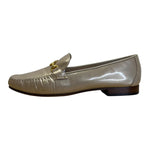 Escada Women’s Beige Leather Gold Hardware Handsewn Moccasin Loafers Size 7.5B