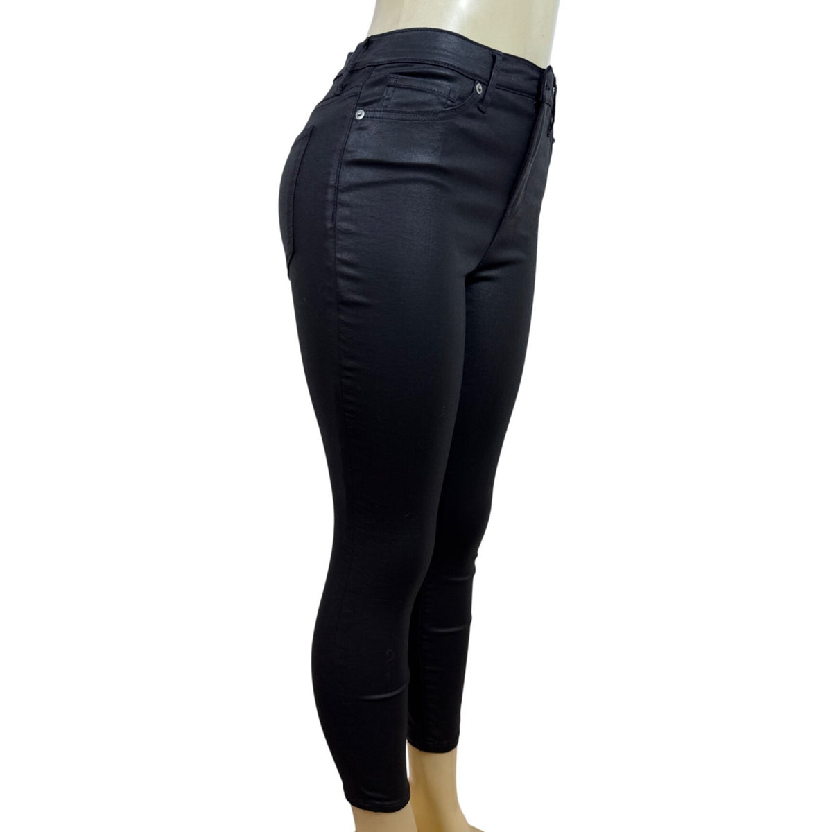 Banana Republic Women Black Skinny Jeans High Waist Stretch Cropped Sz 26P - New