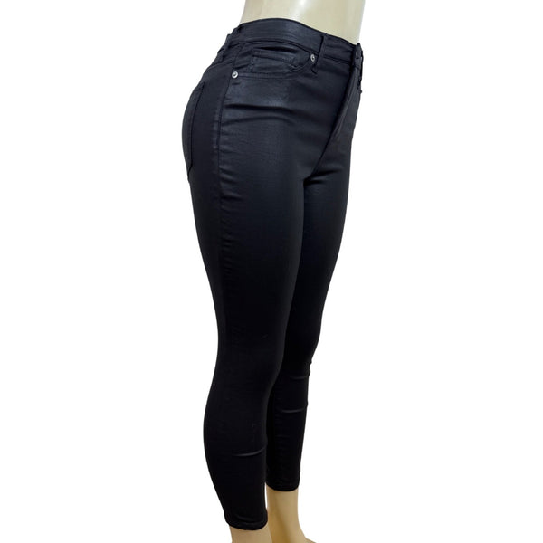 Banana Republic Women Black Skinny Jeans High Waist Stretch Cropped Sz 26P - New