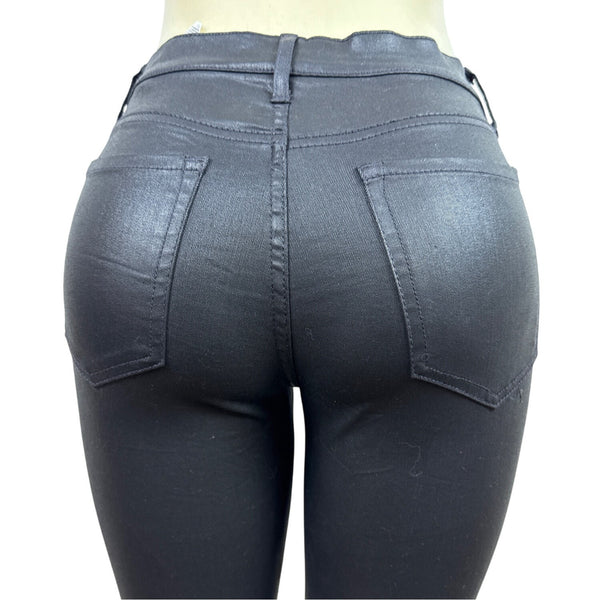 Banana Republic Women Black Skinny Jeans High Waist Stretch Cropped Sz 26P - New