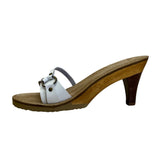 Etienne Aigner Women’s White Leather Salinas Heeled Sandals Size 6.5N
