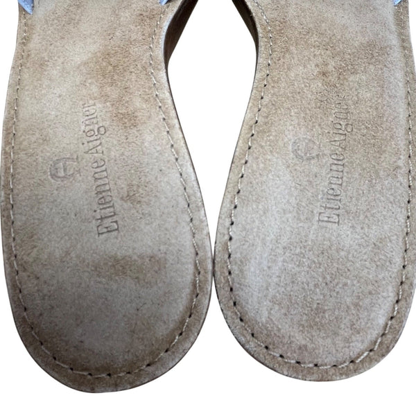 Etienne Aigner Women’s White Leather Salinas Heeled Sandals Size 6.5N