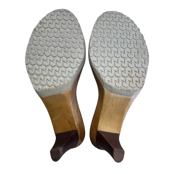 Etienne Aigner Women’s White Leather Salinas Heeled Sandals Size 6.5N