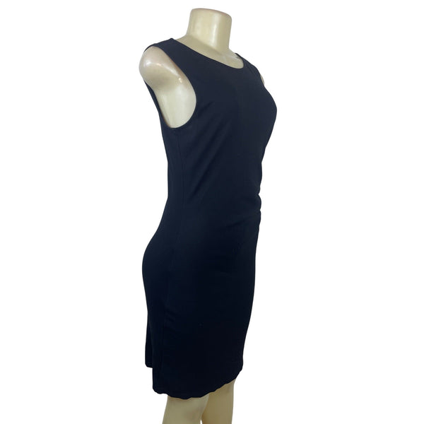 Kenneth Cole Women's Black Sleeveless Bodycon Dress With White Zipper Sz 6