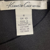 Kenneth Cole Women's Black Sleeveless Bodycon Dress With White Zipper Sz 6