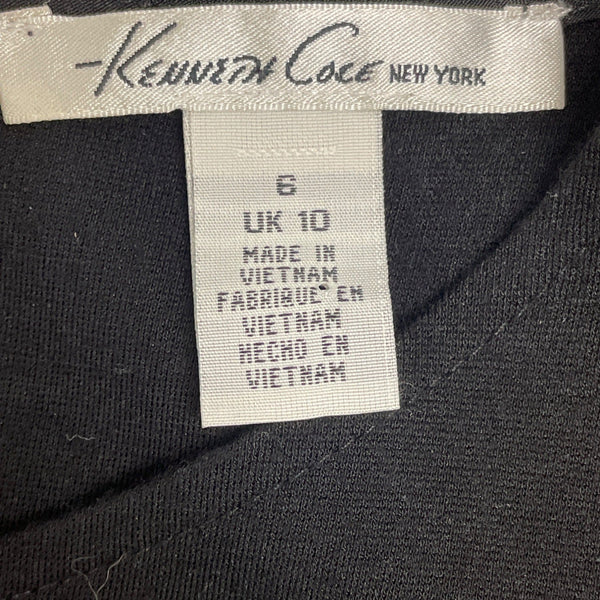 Kenneth Cole Women's Black Sleeveless Bodycon Dress With White Zipper Sz 6