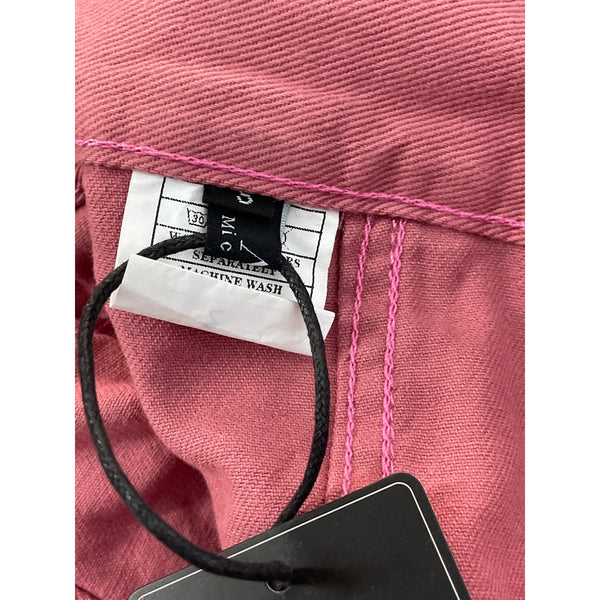 Micoson Women's Pink Cargo High Waist Lace Adjust Capri Pants Sz S - New