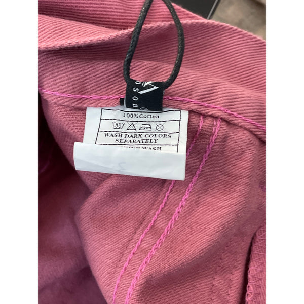 Micoson Women's Pink Cargo High Waist Lace Adjust Capri Pants Sz S - New