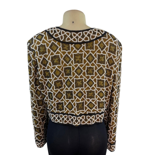 Vintage Niteline Hand-Beaded Long-Sleeve Cropped Jacket Size XL