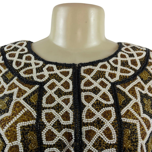 Vintage Niteline Hand-Beaded Long-Sleeve Cropped Jacket Size XL