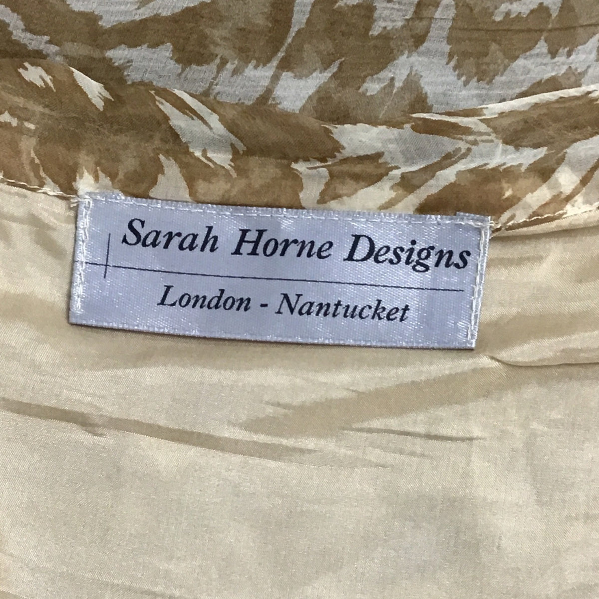 Sarah Horne Design Women’s Beige White Animal Print Skirt & Blouse Set