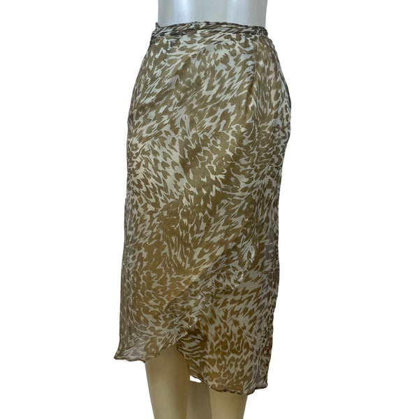 Sarah Horne Design Women’s Beige White Animal Print Skirt & Blouse Set