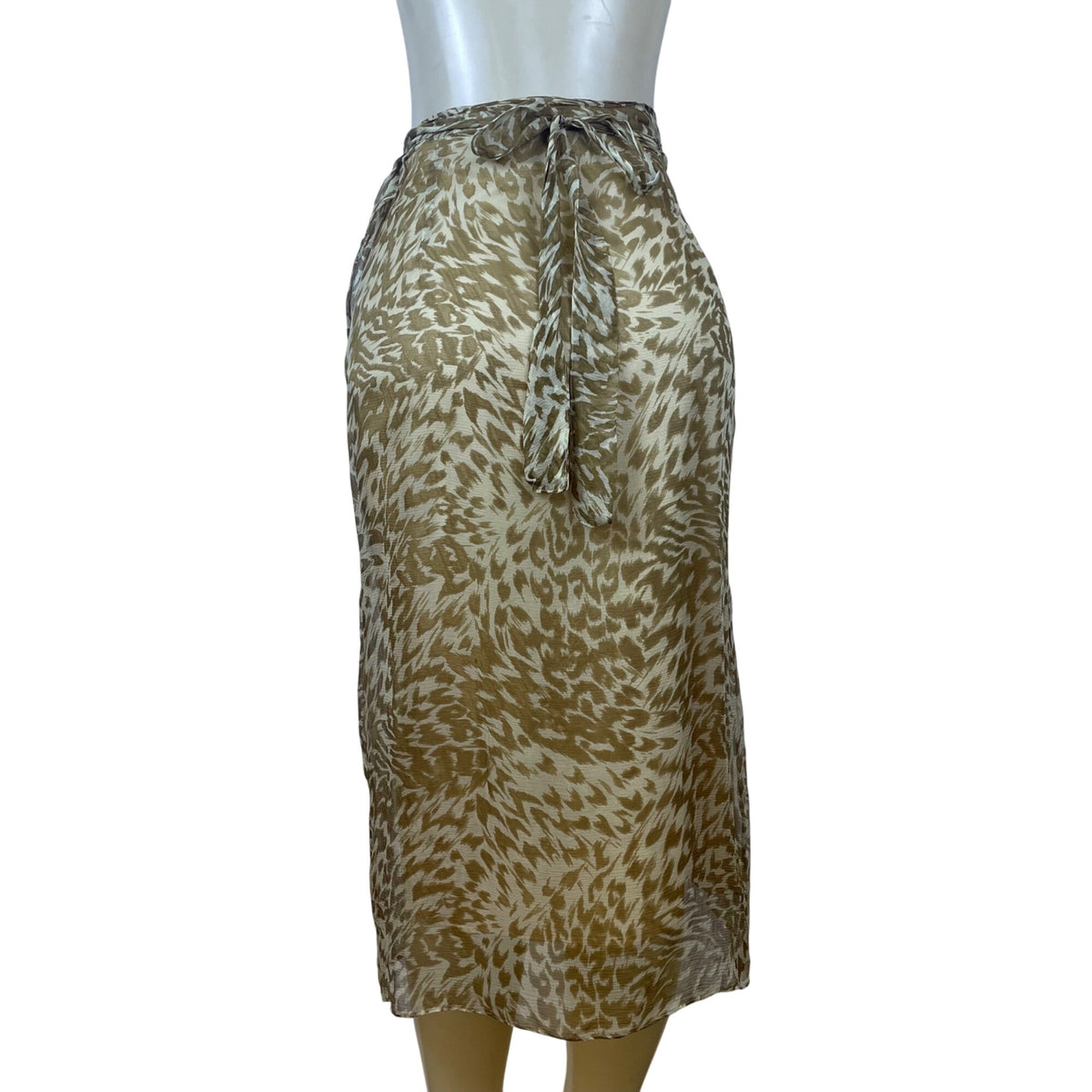 Sarah Horne Design Women’s Beige White Animal Print Skirt & Blouse Set