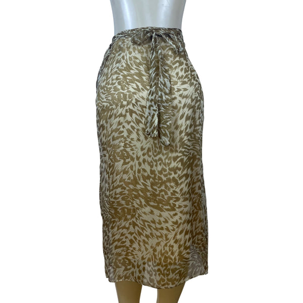 Sarah Horne Design Women’s Beige White Animal Print Skirt & Blouse Set