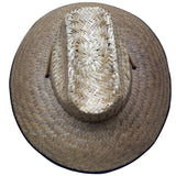 Outer Banks NC Straw Wide-Brimmed Sun Hat With Chin Strap Unisex Beige & Brown