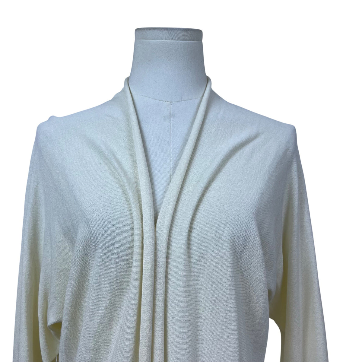 Kontatto Womens Ivory Viscose & Polyester Open Front Long Cardigan Sweater