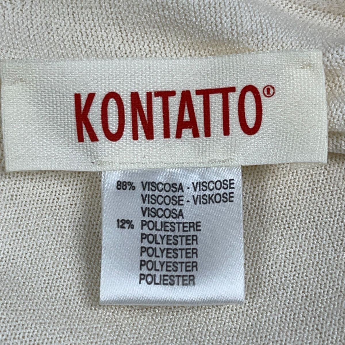Kontatto Womens Ivory Viscose & Polyester Open Front Long Cardigan Sweater