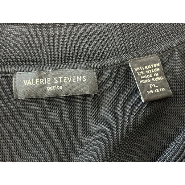 Valerie Steven’s Women's Black V- Neck Long Sleeve Surplice Shirt Sz PL