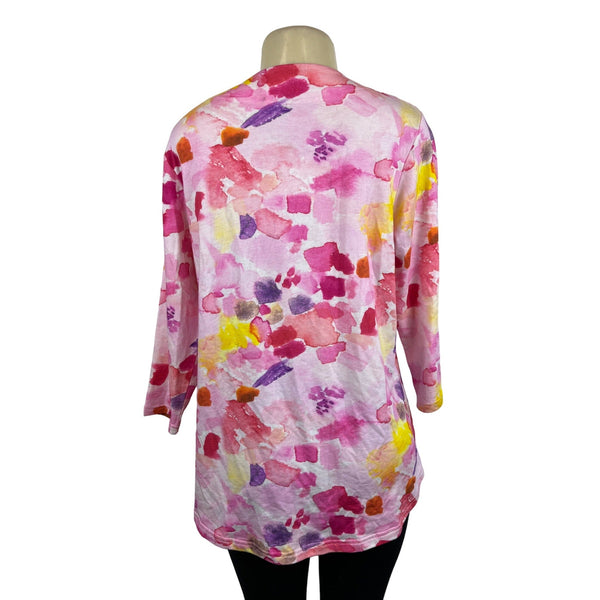 Parsley & Sage Womens V-Neck Floral Print Top Shirt Sz M - New