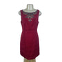 Moulinette Soeurs Sleeveless Red Textured Dress Women’s Embellished Neck Sz 10