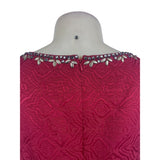 Moulinette Soeurs Sleeveless Red Textured Dress Women’s Embellished Neck Sz 10