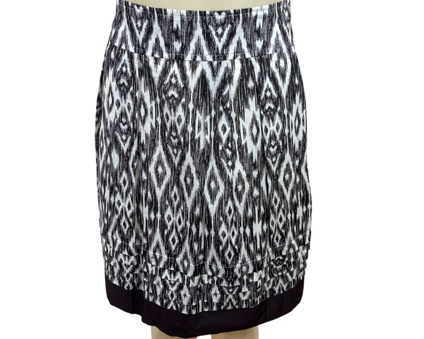 Ann Taylor Womens Brown & White Ikat Patterned Cotton Skirt Size 2 - New