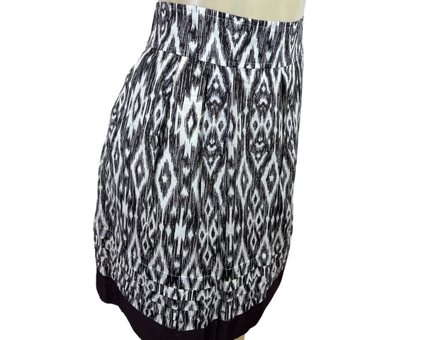 Ann Taylor Womens Brown & White Ikat Patterned Cotton Skirt Size 2 - New