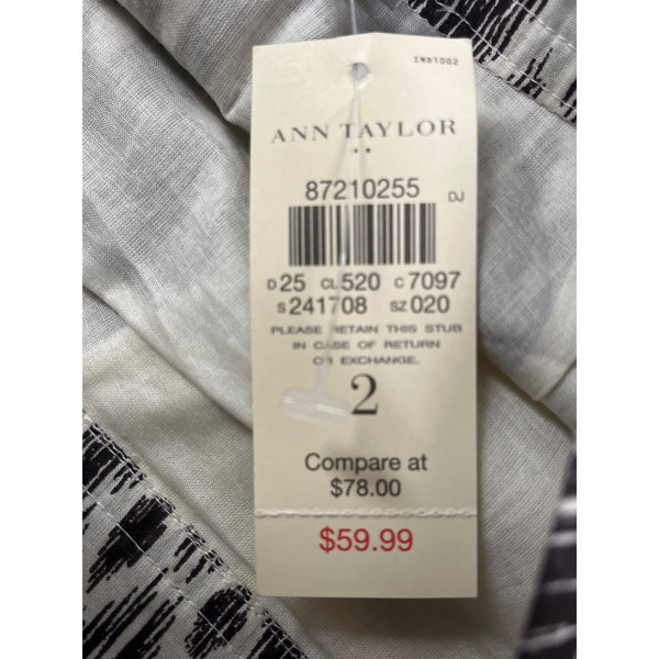 Ann Taylor Womens Brown & White Ikat Patterned Cotton Skirt Size 2 - New