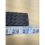 Vintage Silver Buckle Elastic Black Waist Belt With Scalloped Faux Leather Design For Women
