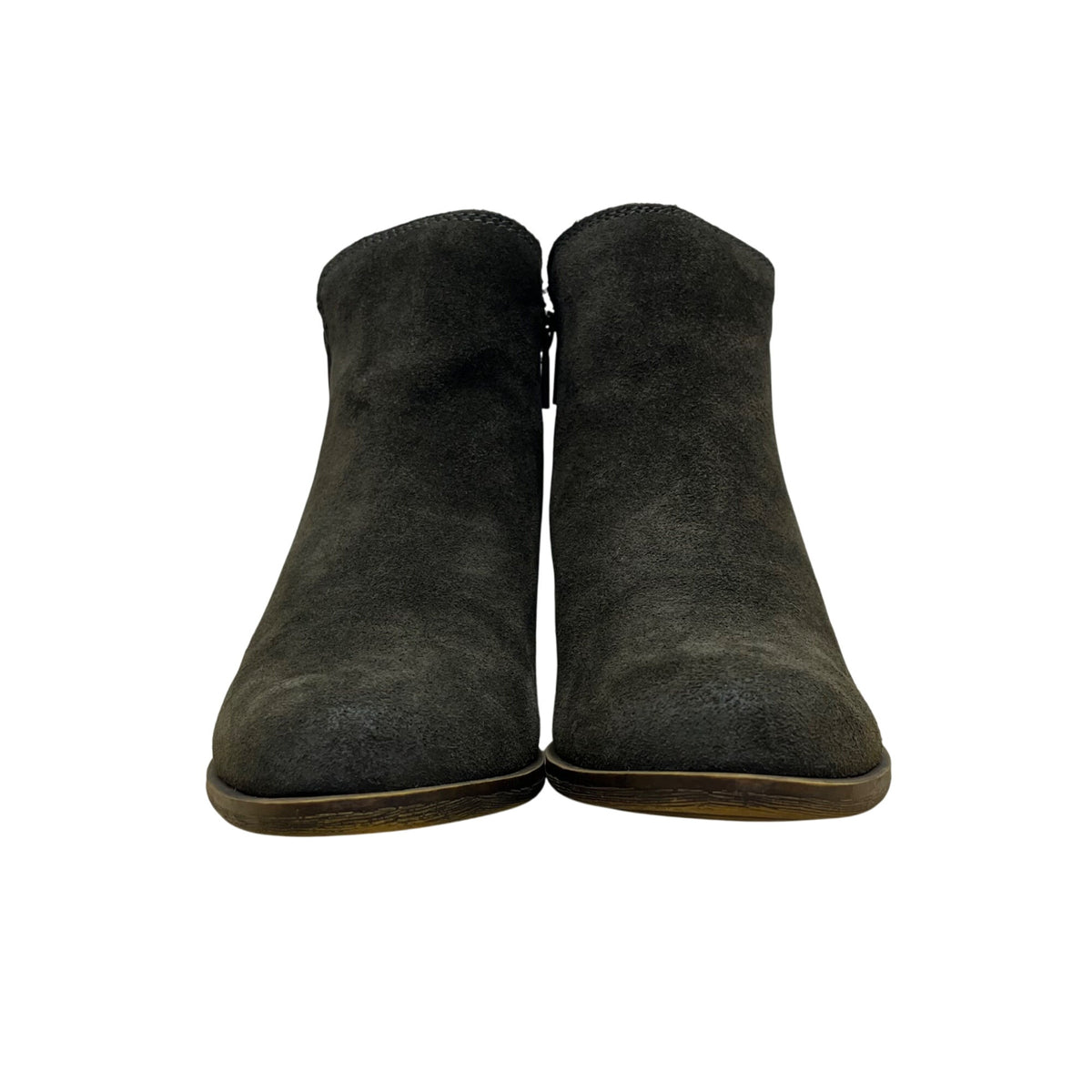 Lucky Brand Women’s Dark Green Suede LK-Basel Zip Closure Ankle Booties Size 8M