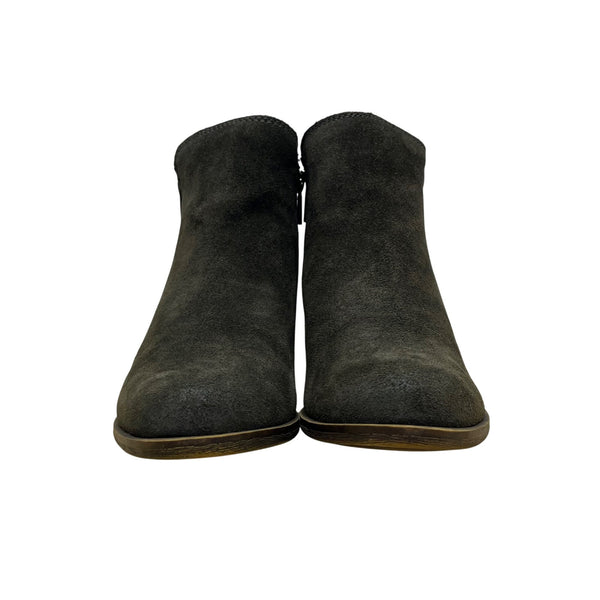 Lucky Brand Women’s Dark Green Suede LK-Basel Zip Closure Ankle Booties Size 8M