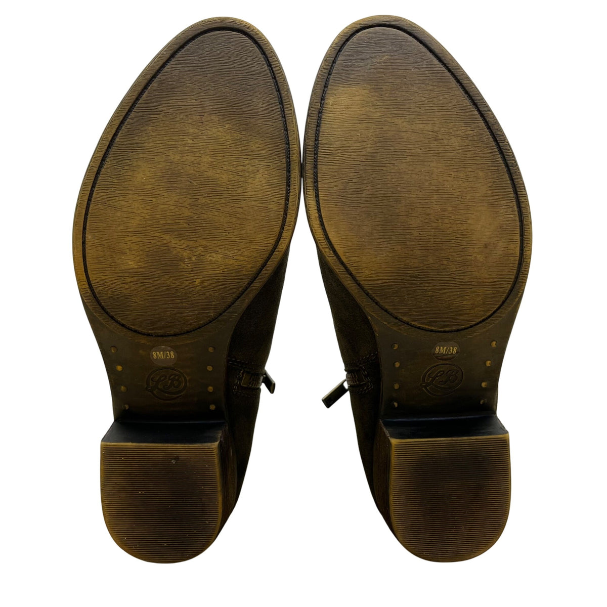 Lucky Brand Women’s Dark Green Suede LK-Basel Zip Closure Ankle Booties Size 8M