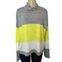 Banana Republic Women's Gray, White & Yellow Cowl Neck Sweater Sz XL- NWT