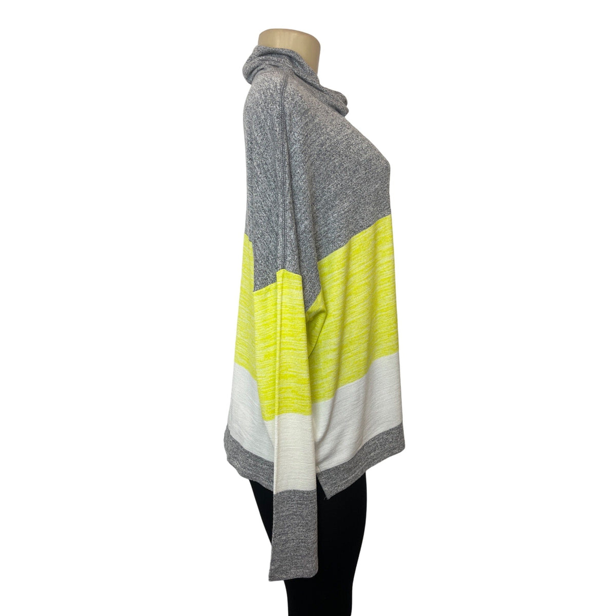 Banana Republic Women's Gray, White & Yellow Cowl Neck Sweater Sz XL- NWT