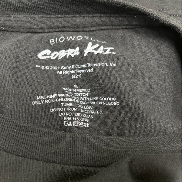 Cobra Kai BioWorld Black Cotton Mens Graphic T-Shirt Size XL