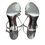 Nina Women’s Silver Jolie Strappy Rhinestone High Heel Sandals Size 8.5M