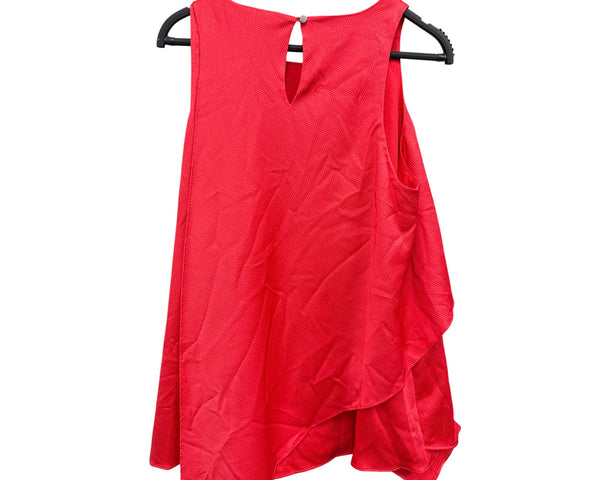Alfani Womens Red Sleeveless Layered Asymmetrical Hem Top Size 12 Polyester