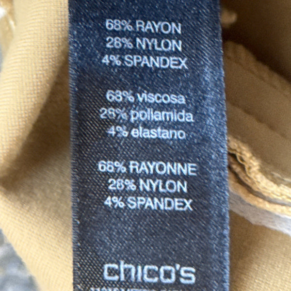 Chicos So Slimming Beige Ankle Pants Women Regular Size 0