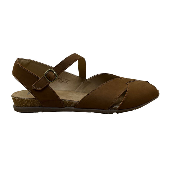 Earth Origins Women’s Almond Leather Adhesive Strap Palomos Percy Sandals Sz 11