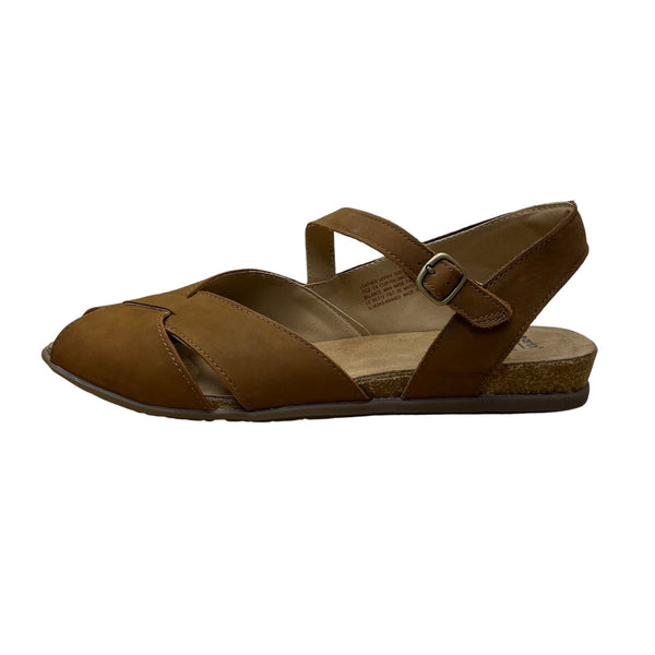 Earth Origins Women’s Almond Leather Adhesive Strap Palomos Percy Sandals Sz 11