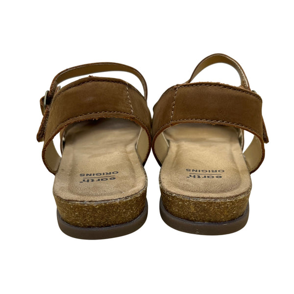 Earth Origins Women’s Almond Leather Adhesive Strap Palomos Percy Sandals Sz 11