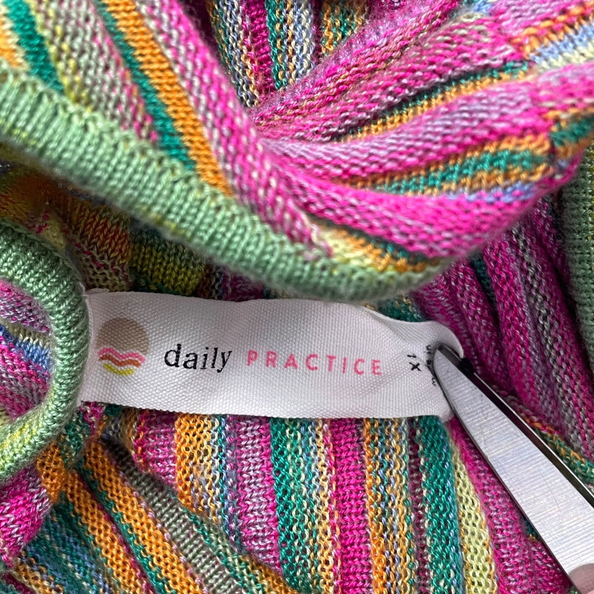 Daily Practice Womens Multicolor Acrylic Striped Sleeveless Knit Dress Size XL