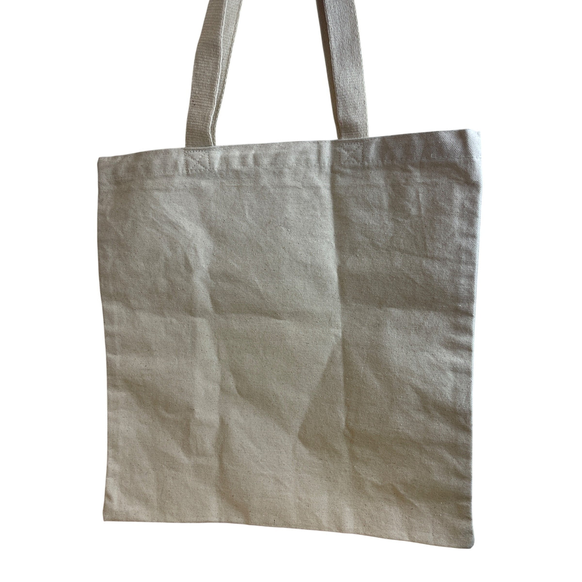 TBF Natural Cotton Reusable Tote Bag Beige Glitter Heart Print Made In Pakistan 15"x16"