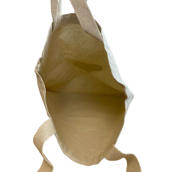 TBF Natural Cotton Reusable Tote Bag Beige Glitter Heart Print Made In Pakistan 15"x16"