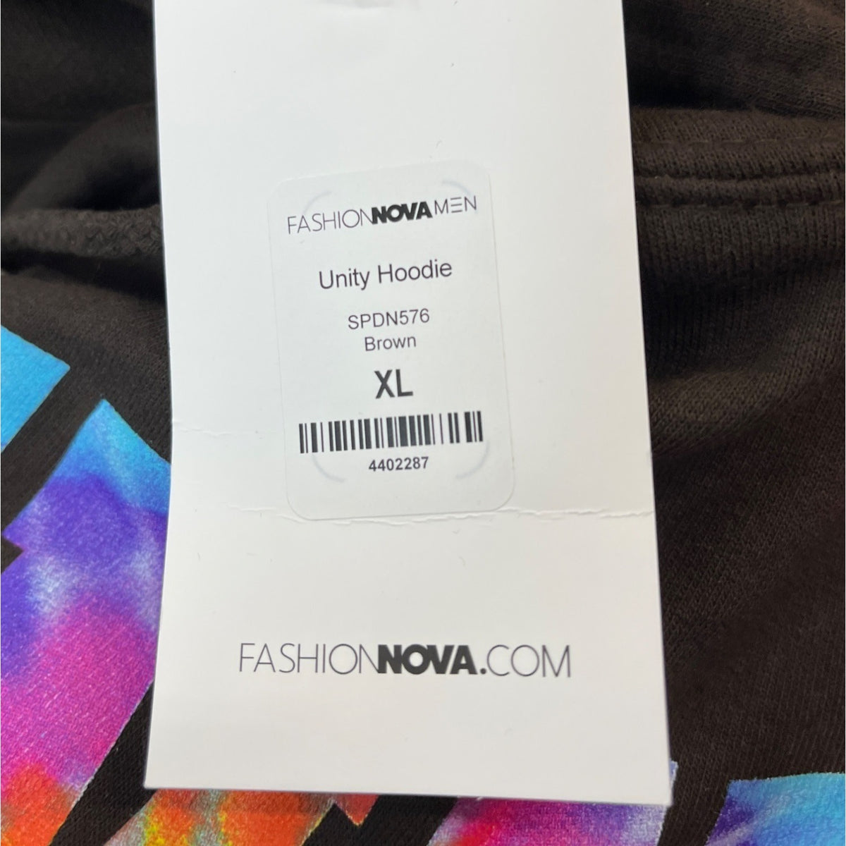 Fashion Nova Men's Brown Unity  Long Sleeve Hoodie Sz XL- NWT