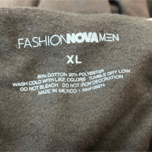 Fashion Nova Men's Brown Unity  Long Sleeve Hoodie Sz XL- NWT